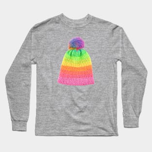 Rainbow Knit Hat Photo Long Sleeve T-Shirt